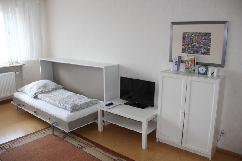 Das Wohnzimmer unserer 2(/3)-Zimmer-Ferienwohnung